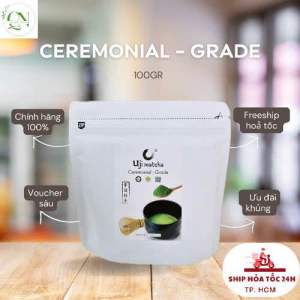 Bột Trà xanh Matcha Uji Ceremon Nguyên chất không đường sữa túi-100GR