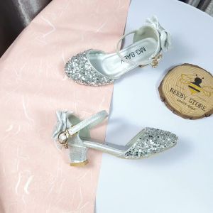 Giày Cao Gót Công Chúa Cho Bé Gái Giày Búp Bê Khiêu Vũ Catwalk Đính Đá Kim Sa Lấp Lánh Bé 3-8 Tuổi (V75)