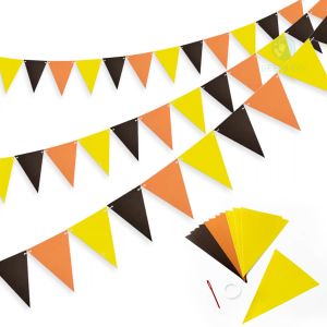 1 Set Triangle Birthday Banner Flag for Kids Boy Construction Theme Birthday Party Decorations