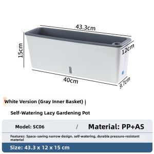 Narrow Space Suitable Long Rectangular Self-Watering Hanging Vegetable Planter