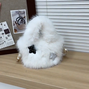 TAS SELEMPANG TAS BULU WANITA SHOULDER BAG SLING BAG KOREA HAND BAG STAR tas selempang wanita OOTD