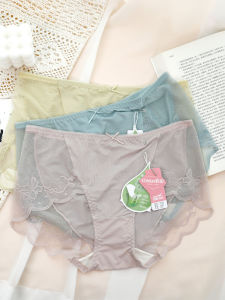 Caitian เซ็กซี่ ลูกไม้ สูง เอว ต้านเชื้อแบคทีเรียแห้งเร็วบางพิเศษ ผู้หญิง ชุดชั้นในน้ําแข็ง ผ้าไหม คลุมก้นขนาดใหญ่ กางเกงชั้นในหญิง
