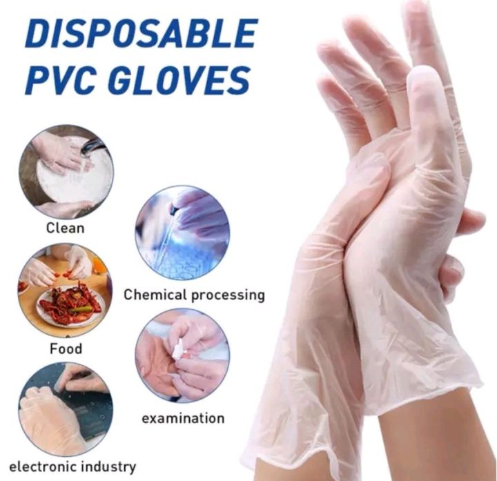 100pcs Vinyl Disposable Gloves Powder Lazada PH