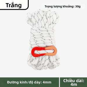 Dây Lều Phản Quang Chống Gió Dày 4mm Có Thể Điều Chỉnh Dài 4m Dây Kéo Cố Định Cột Mái Che Cho Các Hoạt Động Cắm Trại Ngoài Trời Chất Liệu Polyester