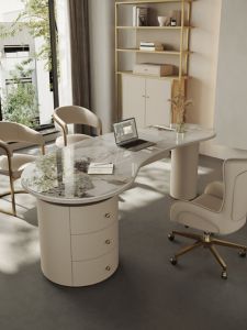 Modern Minimalist Medical Beauty Consultation Desk Reception Beauty Salon Office Home Use Luxury Quartz Table Artistic Design