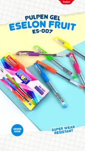 12pcs Pulpen Gel FRUIT ES-007 / 1pak Pulpen Gel Office 05mm