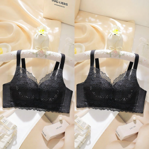 QIANLINGMEI | Supportive Lift Anti Droop Lace Thin Full Cup Bra