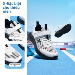 XTEP | Giày Chạy Bộ Cho Trẻ Em Thoáng Khí Với Dây Dán Ma Thuật