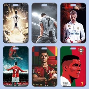 card holder for Students School ID Card Meal Card Name Tag Work Permit Access Card ABS Slide Cover Cristiano Ronaldo
