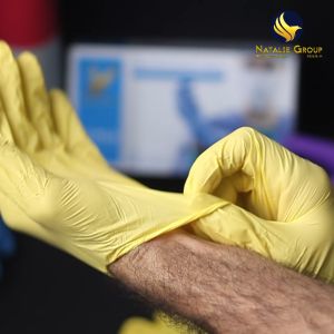 100 PCS Nitrile Powder Free Gloves Yellow Color for restaurant spa beauty center salon clinic massage tattoo Etc.......