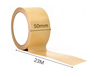 Kraft Paper Tape 50mm*23M Gummed Kraft Tape Self Adhesive Kraft Paper Packaging Tape Waterproof Biodegradable Brown Packing Tape