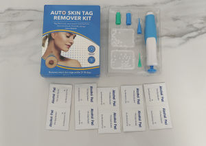 Dual Head 2-IN-1 Skin Tag & Wart Removal PenPainless Mole Acne Plantar Wart Chicken Eye Remover Liquid Kit with Cleansing Swabs