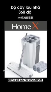Bộ lau nhà tự vắt thông minh xoay 360 độ Cây lau nhà tự vắt tiện lợi kèm thùng HomeX