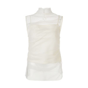 Chiffon Pleated Sleeveless Top Fairy Tulle Skirt Set