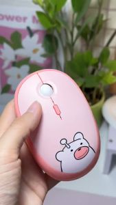 Chuột máy tính không dây Hello Bear - Chuột hồng dễ thương cute hình gấu Wireless Mofii
