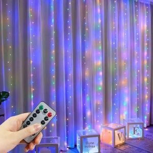 พวงโคมม่านไฟสายแบบเทพนิยาย LED แบบ3/6ม. ตกแต่งคริสต์มาสยูเอสบีโคมไฟปีใหม่ตกแต่งงานแต่งงานวันหยุด