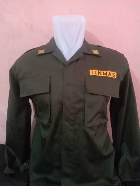 seragam linmas terbaru/hijau TNI | Lazada Indonesia