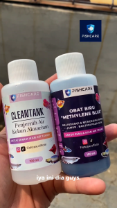 Penjernih Air Aquarium 100 ml | Methylene Blue 100 ml | Fishcare untuk ikan Koi Guppy Cupang ikan air tawar ikan hias | Anti Kerak Aquarium | Aquascape | Murah Best Quality Lebih Efektif Anti stres Daya Tahan Ikan air tawar | Obat ikan Indonesia