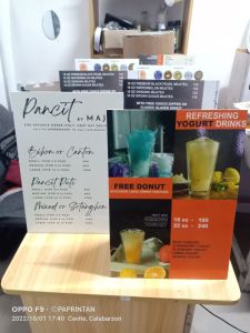 MENU BOARD / TABLE STANDEE (PERSONALIZED) A4 Size