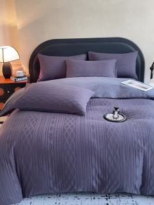 Kiss Dear | Luxury High-end Embossed Jacquard Cotton Heavyweight Flannel Four-piece Set