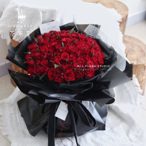 HuaYiShang Korean Style Matte Paper Pure Color Fresh Flower Bouquet Packaging Material Cartoon Plastic Paper Glass Paper