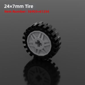 XIAOXIAOGONGCHENGSHI | Educational Small Particle MOC Parts 24x7mm Wheel Tires