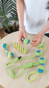 Pet Toy Dog Bite Rope Toy Chew Toys For Puppy Medium and Large Breed Colored Cotton Rope Teeth Molar