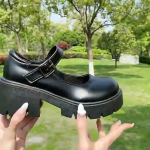 FC Thick-soled Chunky Heel Shoes School Mary Jane(Add one size)#300