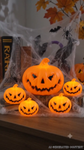 Halloween Theme Artificial Pumpkin Lamps Portable Pumpkin Light DIY Halloween Home Party
