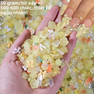 Túi 50g Phụ Kiện Trang Trí Móng Tay 3D Nhiều Mẫu: Nơ Hoa Bướm Ruy Băng Chất Liệu Nhựa Resin Dành Cho Làm Móng Nghệ Thuật Y2K Đồ Thủ Công Tự Làm