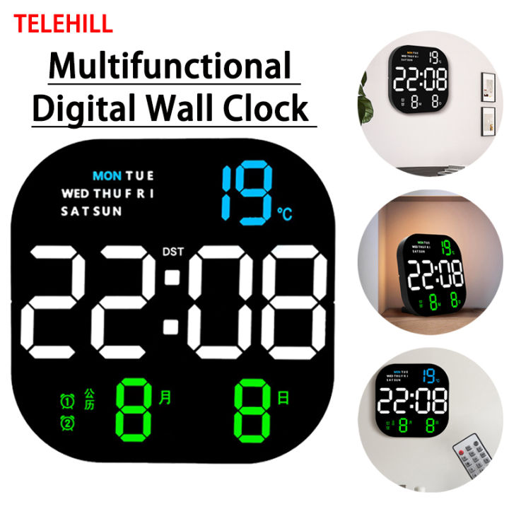 LED Large Screen Digital Wall Clock Multifunctional Remote Control