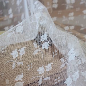 Lace Fabric DIY Headwear Wedding Dress Half Skirt Sewing Decoration Material Black/White Floral Lace Thin Non-Stretch