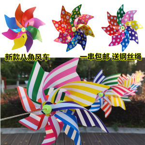 Colorful Transparent Reflective Windmill String Decoration Outdoor Festival Hanging Ornaments for Scenic Spots Kindergarten