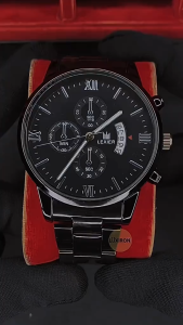 MURMER!! Jam Tangan Pria New Model Jam tangan Pria Stainless Steel Dial Bulat Jam Tangan Pria Angka Romawi Fitur Tanggal Aktif Jam Tangan Pria Kuarsa Analog Jam Tangan Pria Kasual Elegan Fashion Style Cowok Trendi -J88