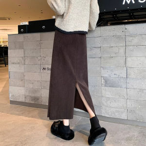 Plus Size Corduroy Skirt Womens Spring Fall and Winter 2024 New Arrival Small Skirt A- Line Straight Long Skirt Plus Size Ladies