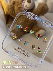 Yifannail Summer Candy Soda Manicure Jewelry Material Package Dopamine Color Pointed Nail Art Pile Rhinestone P93