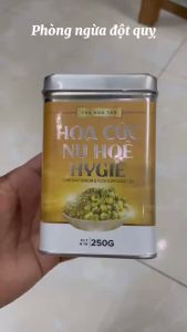 Trà hòa tan Nụ Hòe hoa cúc Hygie. Dùng cho người huyết áp cao hay đơ/nhức mỏi vai gáy chảy máu cam