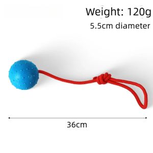 Ball On Rope Dog Toy Bite Resistant Pet Ball Interactive Dog Ball With Rope Training Ball Launchers Squeaky Tug Chew Toy For