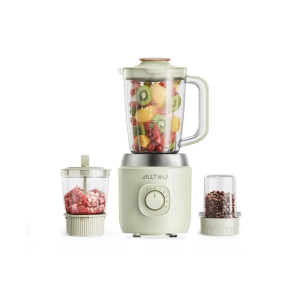 ALLTOU เครื่องปั่นอเนกประสงค์ 2.6L 3 in 1 อุปกรณ์เสริมอเนกประสงค์ 5โถปั่น กำลังสูง 600Wใบมีดสแตนเลส อเนกประสงค์ บด