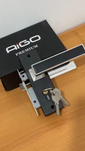 HANDLE PINTU RUMAH KECIL 1 SET KOTAK HITAM DOFF MINIMALIS / KUNCI PINTU RUMAH HITAM / HENDEL PINTU HITAM