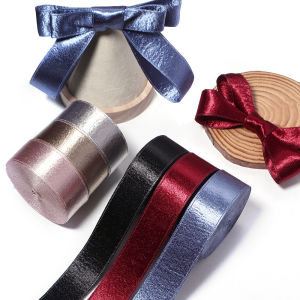 2.5cm 5yards Glitter Satin Velvet Ribbon DIY Handmade Crafts Bow Material Christmas Party Gift Wrapping Ribbon Wedding Webbing