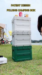 Outdoor Folding Storage Box High Capacity With Desktop Camping Storage Box