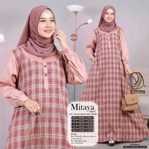 MITAYA DRES #1 #2 & #3 - GAMIS KEKINIAN DRES KATUN HARUKA MIX TOYOBO MOTIF KOTAK KOTAK BY ANNAIRA.ID