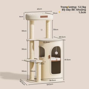 HOOPET | Giường và Cây Mèo Đa Năng Compact