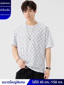 เสื้อยืดแขนสั้นทรงหลวมสำหรับผู้ชาย ทรงหลวม ทรงหลวม คอตั้ง สัมผัสเย็นสบาย ทรงหลวม ทรงหลวม สำหรับฤดูร้อน