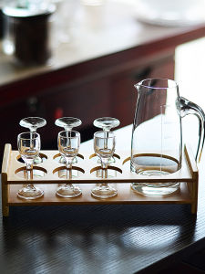 Small Glass White Wine Cup Set Shot Pot Divertor Home Use Bullet Cup Mini Drinking Glass Chinese Style Liquor Cup Ensemble