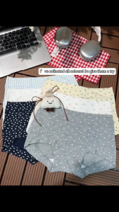 FallSweet Pure Cotton Panties for Women Floral Print Mid-Rise Boxer Shorts Antibacterial Extended Crotch Plus Size Comfort Underwear