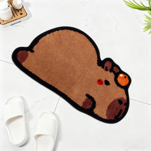 VIKAMA Kawaii Thú Cưng Capybara Thảm Trải Sàn Chống Trơn Trượt Hình Hoạt Hình Thấm Hút Lông Tơ Thảm Cho Phòng Tắm Phòng Ngủ Trang Trí Nhà