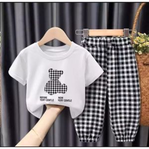 GW - SETELAN SERLI TERBARU / SETELAN ANAK BEAR TARTAN