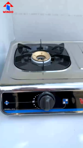 Bếp Gas Đôi WINDO - 618 Điếu Gang Đơn Mặt Inox | Bếp gas đôi 6 tấc điếu gang | Tiết kiệm gas- Hàng Chính Hãng